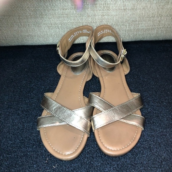 Clarks Artisan Brown & Silver Viceca Ankle Strap Sandals Size 9 - Picture 1 of 11